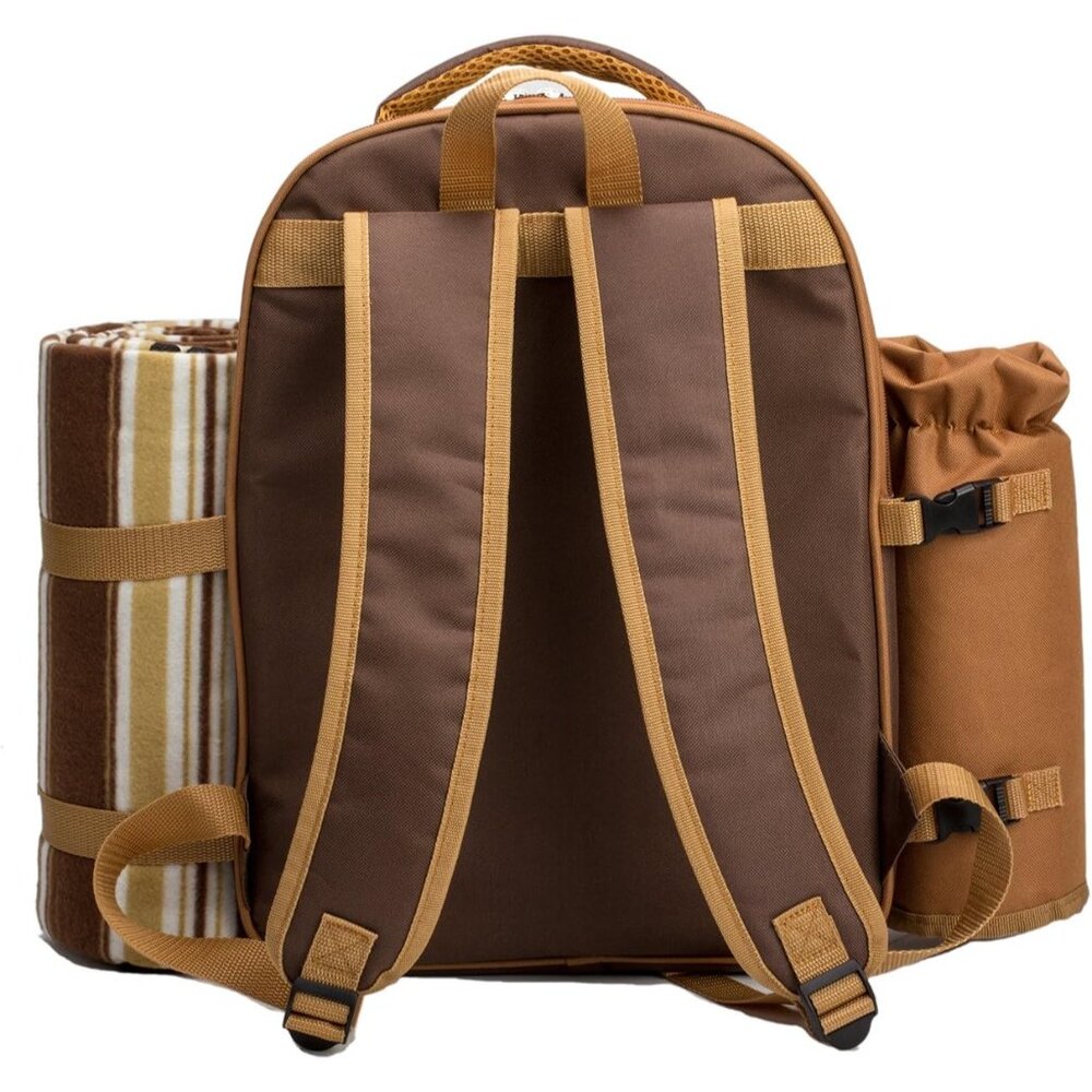 Picnic Backpack Bag for 4 Person with Cooler Compartment,Wine Bag, Picnic Blanke - Picture 9 of 9